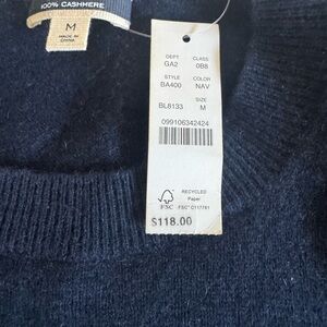 J Crew Women’s Navy Cashmere Sweater